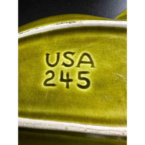 McCoy USA Chicken Plates #245 Vintage Green Hen Serving Dish Platters Set Of 2 - Picture 8 of 12